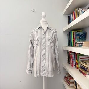 Wrangler Men’s Striped Snap Button Shirt Medium